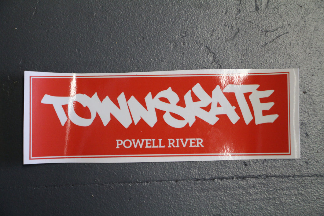 Townskate Red Bumper sticker